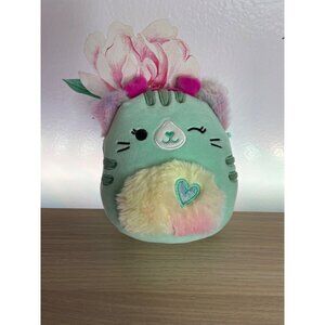 Original Squishamallow Mint Green Cat with Hearts Winking